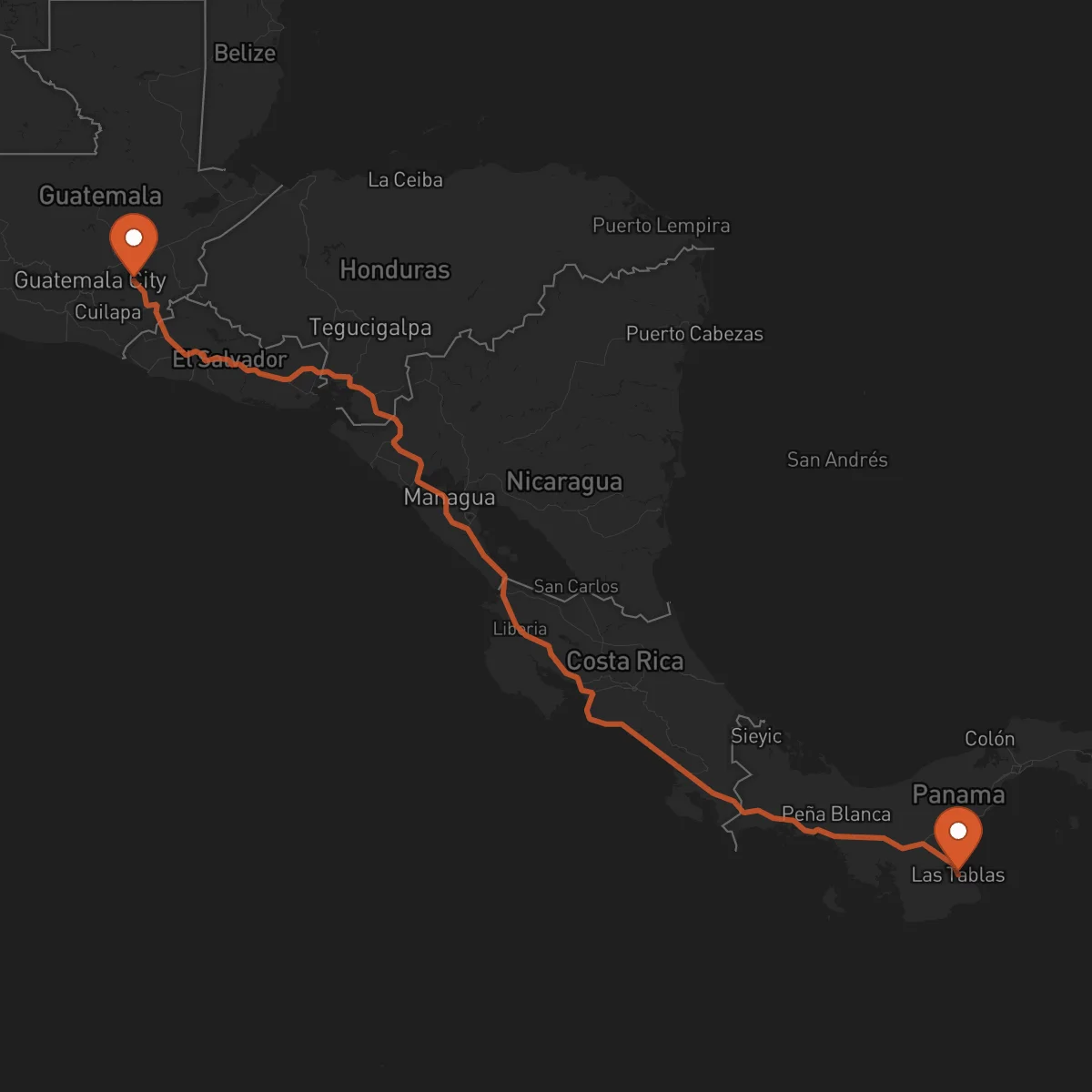 Ruta Las Tablas - Jalapa