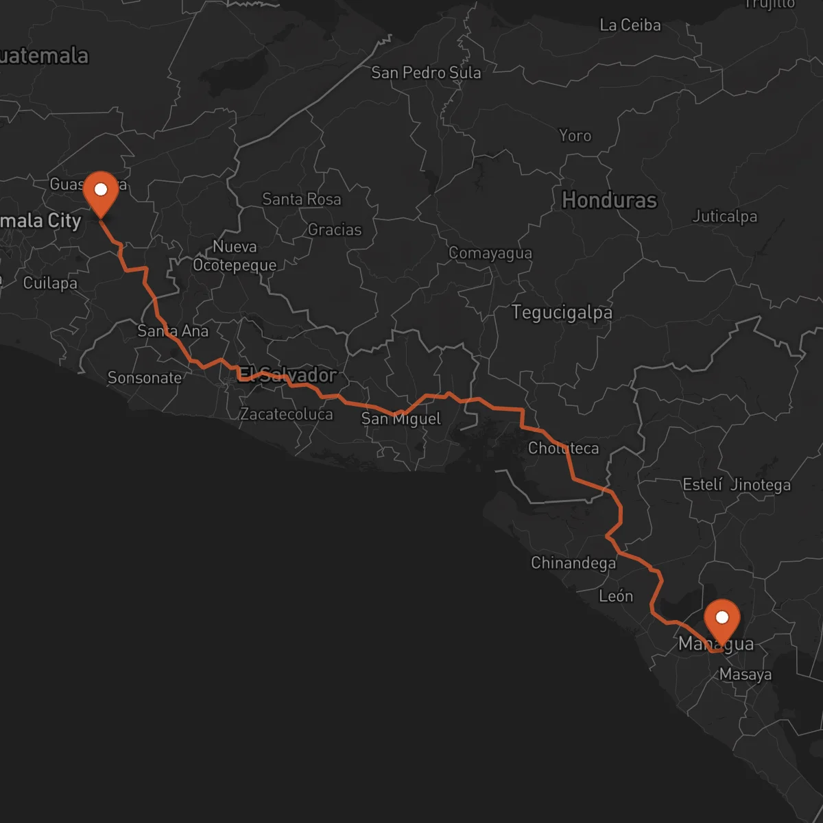 Ruta Managua - Jalapa