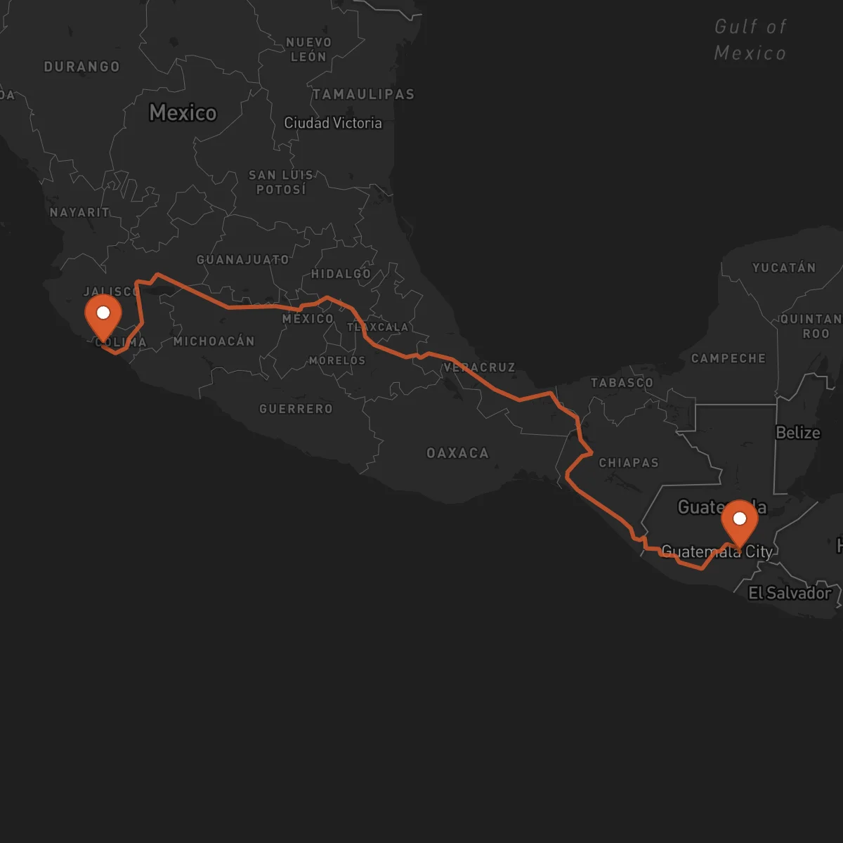 Ruta Manzanillo - Jalapa