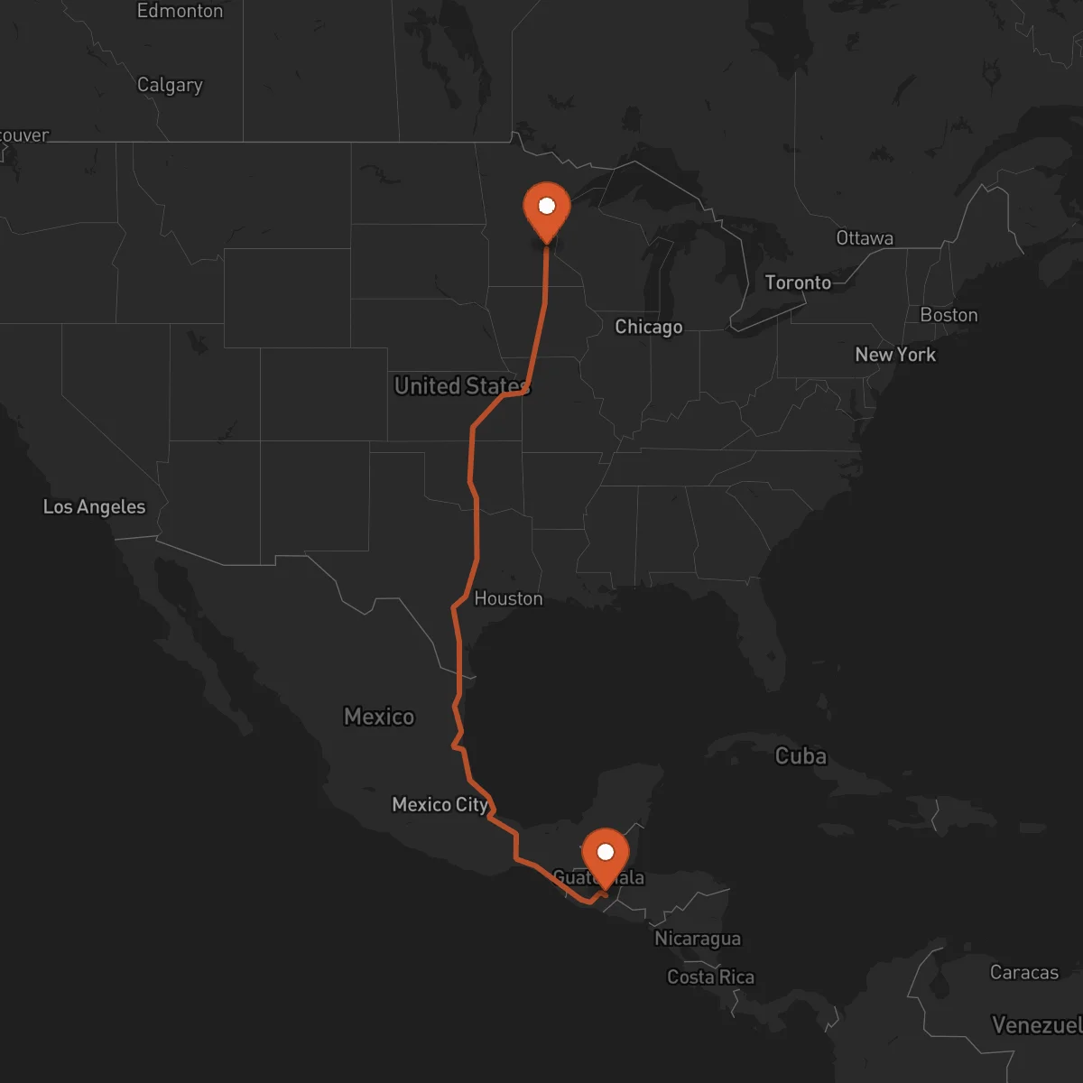 Ruta Minneapolis - Jalapa