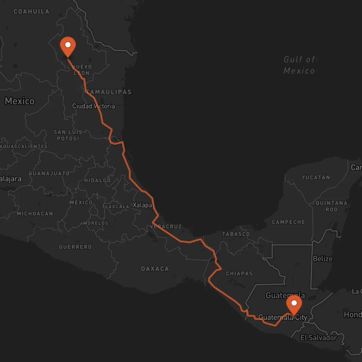 Ruta Monterrey - Jalapa