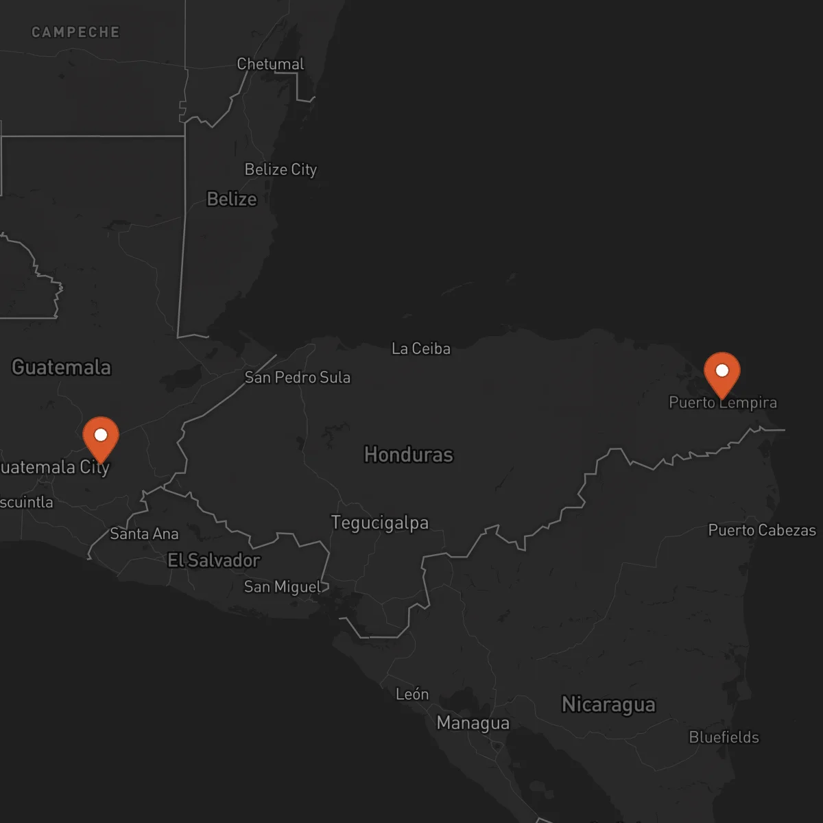Ruta Puerto Lempira - Jalapa