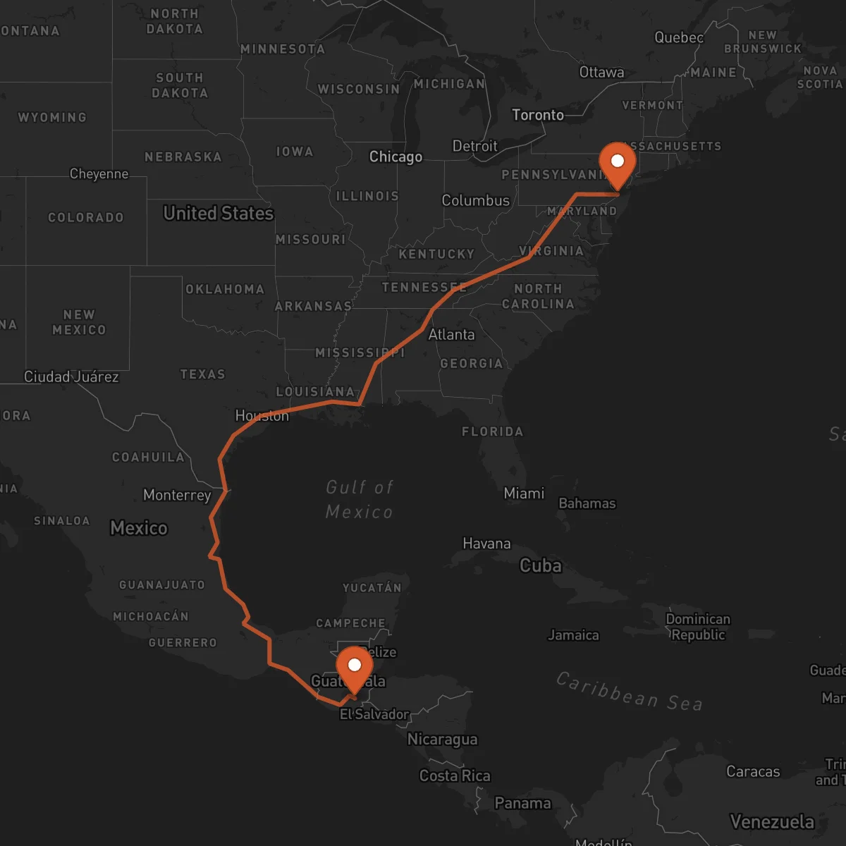 Ruta Trenton - Jalapa