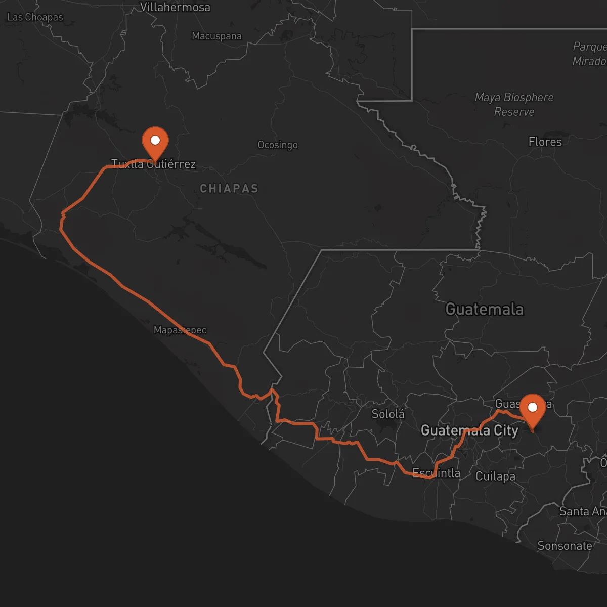 Ruta Tuxtla Gutiérrez - Jalapa