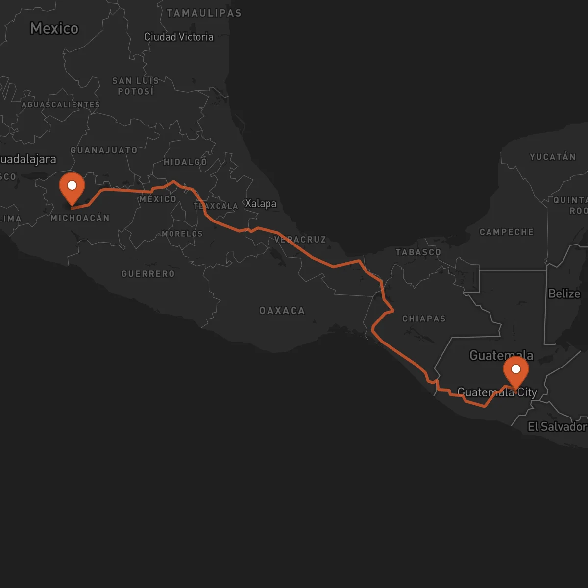 Ruta Uruapan - Jalapa