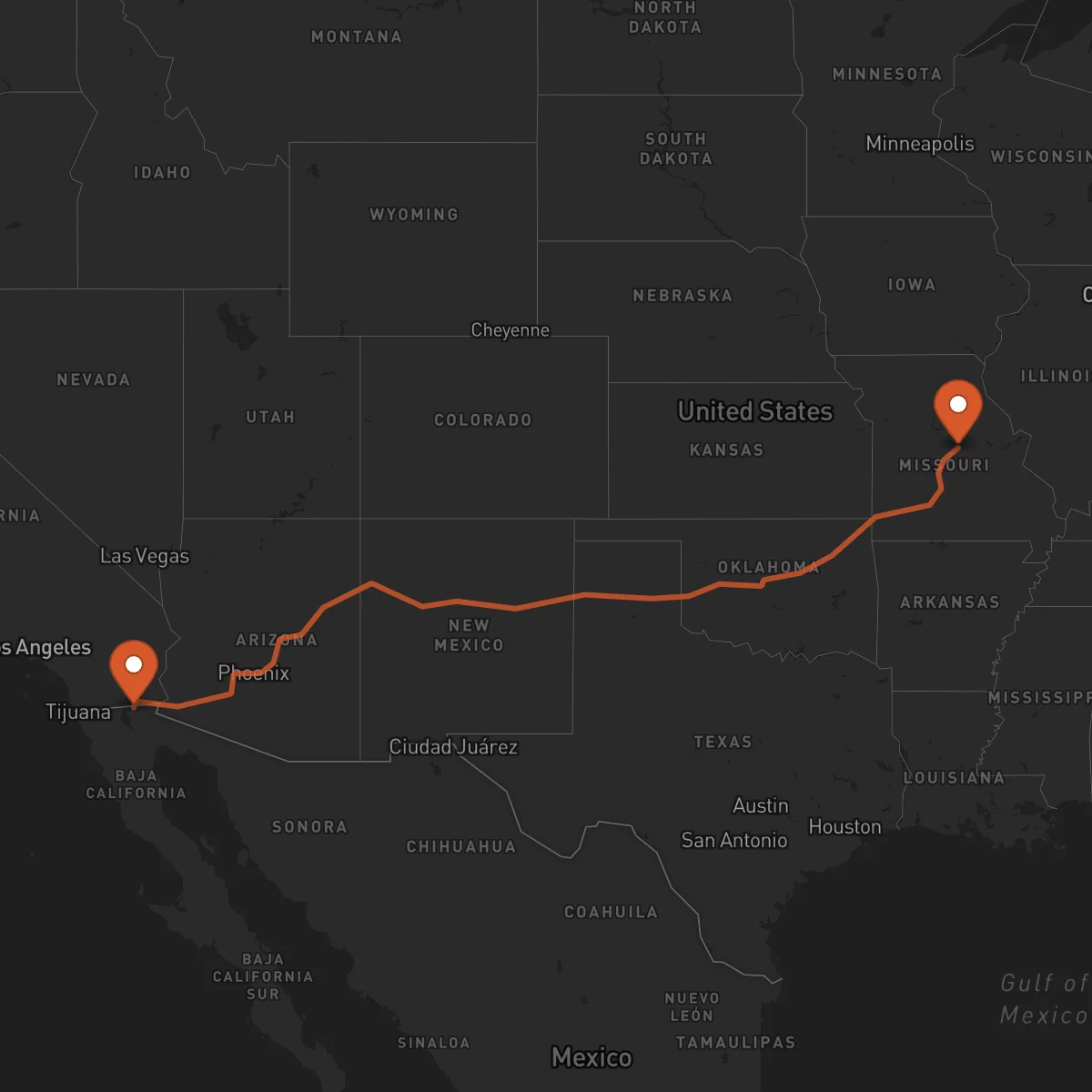 Ruta Mexicali - Jefferson City