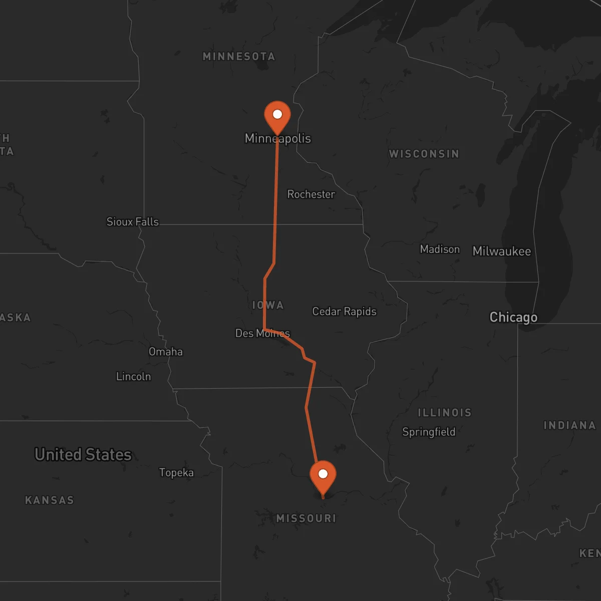 Ruta Jefferson City - Minneapolis