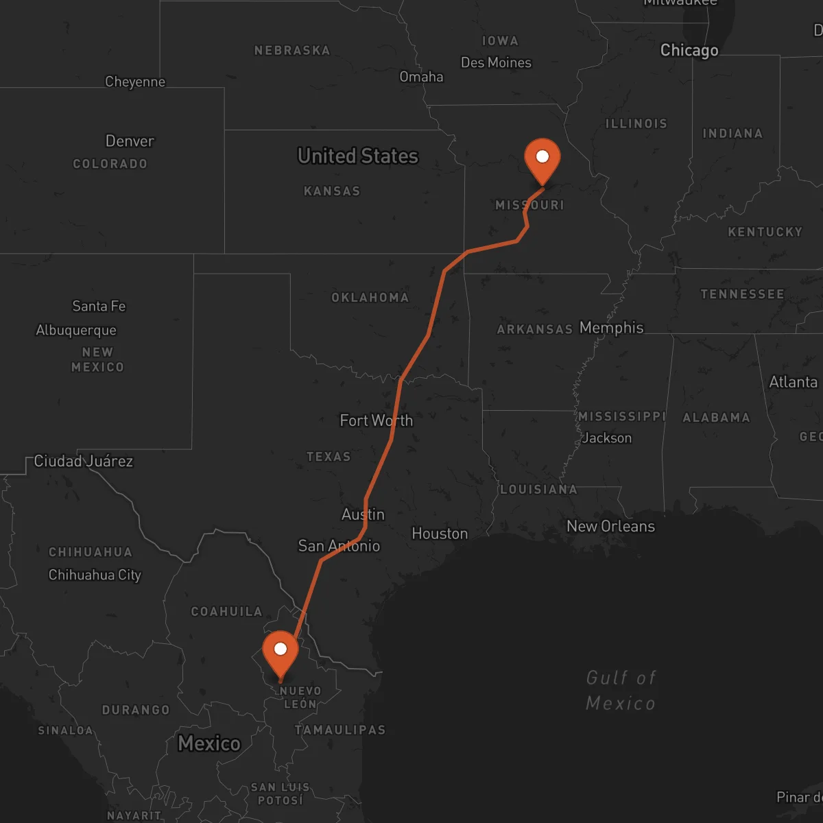 Ruta Monterrey - Jefferson City