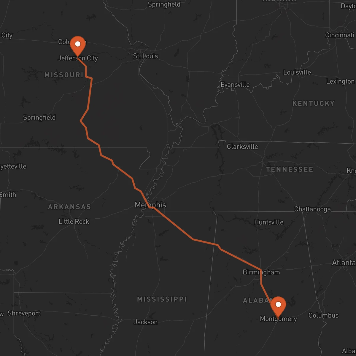 Ruta Jefferson City - Montgomery
