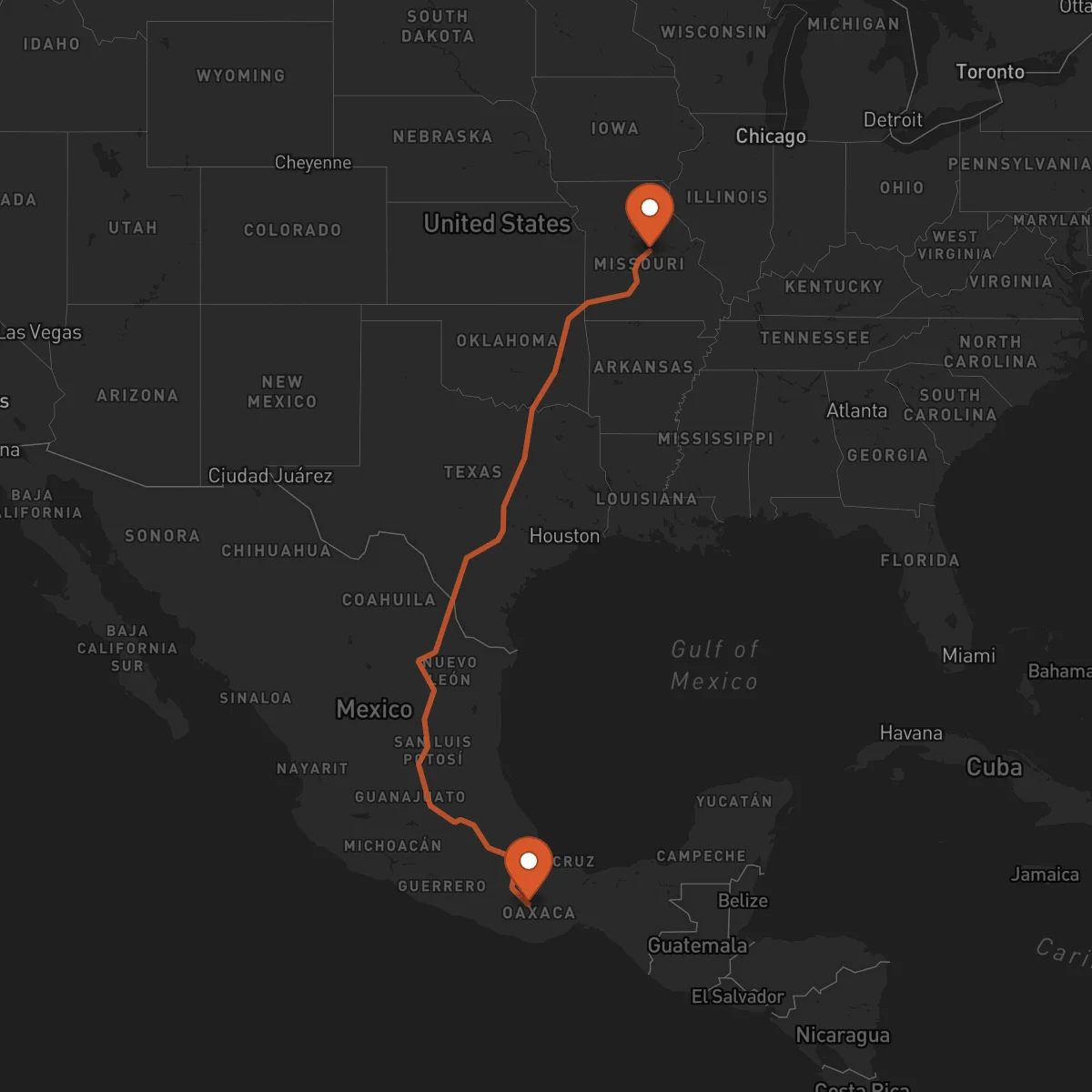 Ruta Oaxaca de Juárez - Jefferson City