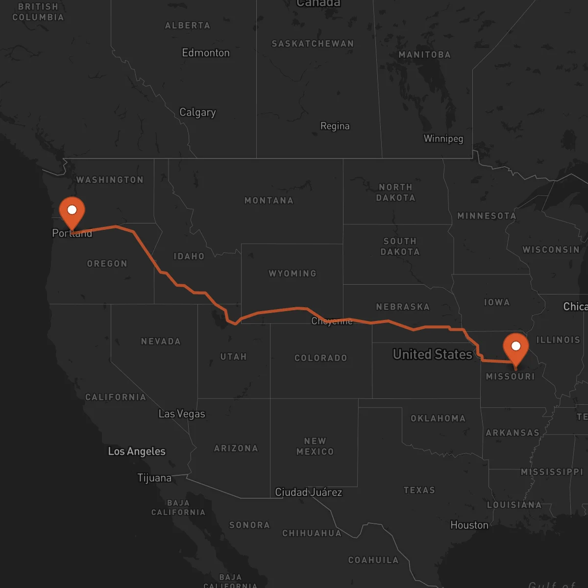 Ruta Portland - Jefferson City