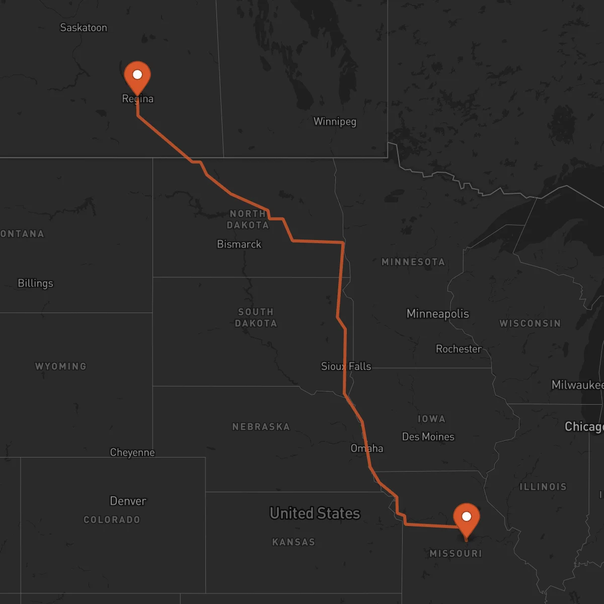 Ruta Jefferson City - Regina