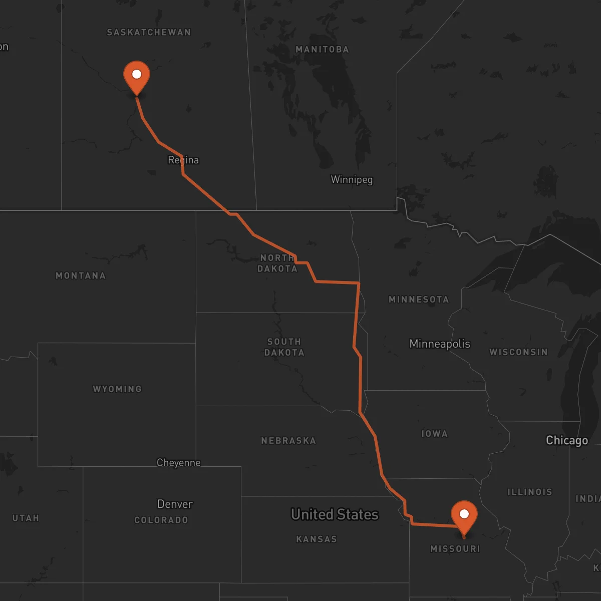 Ruta Saskatoon - Jefferson City