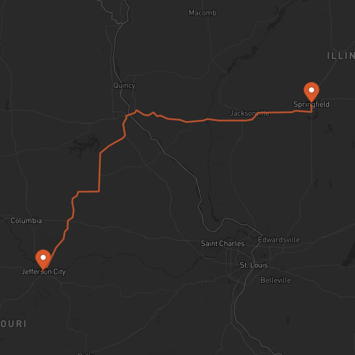 Ruta Jefferson City - Springfield