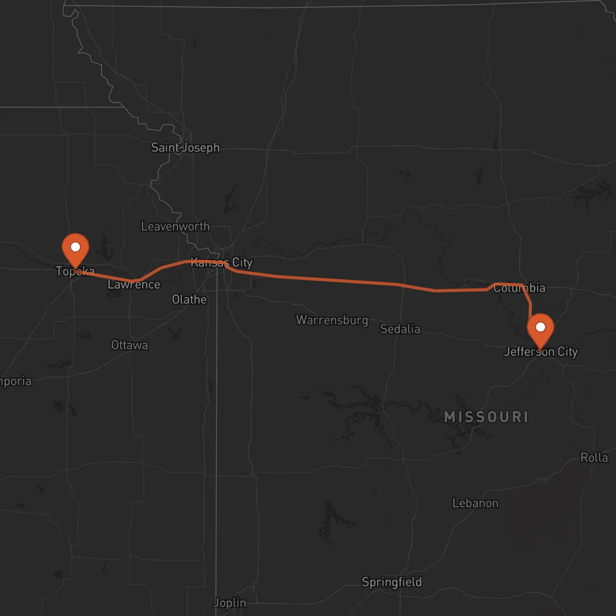 Ruta Jefferson City - Topeka