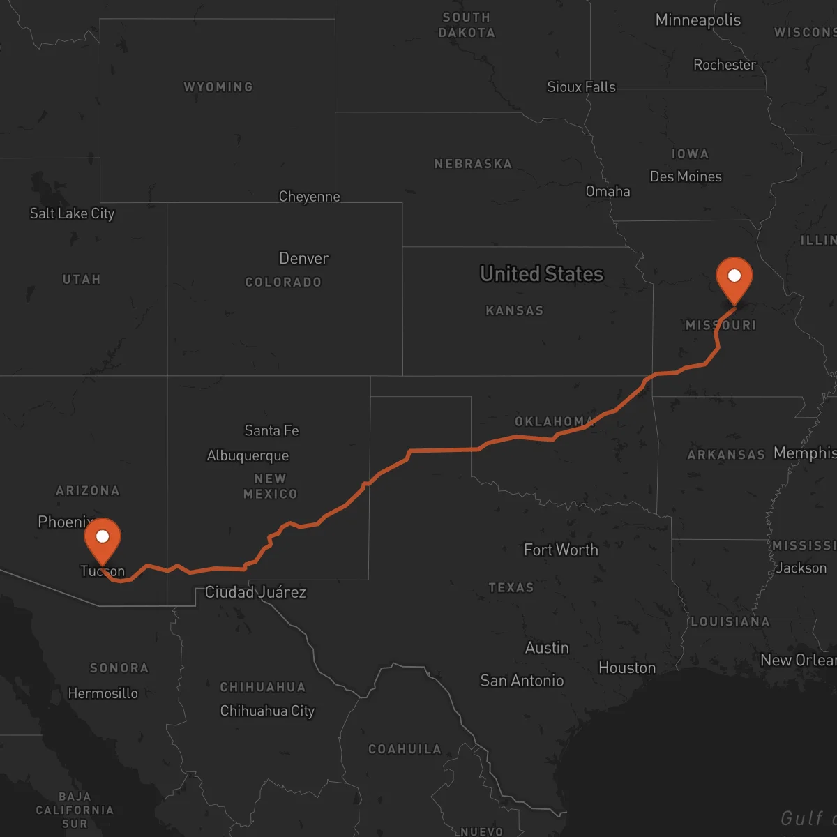 Ruta Tucson - Jefferson City