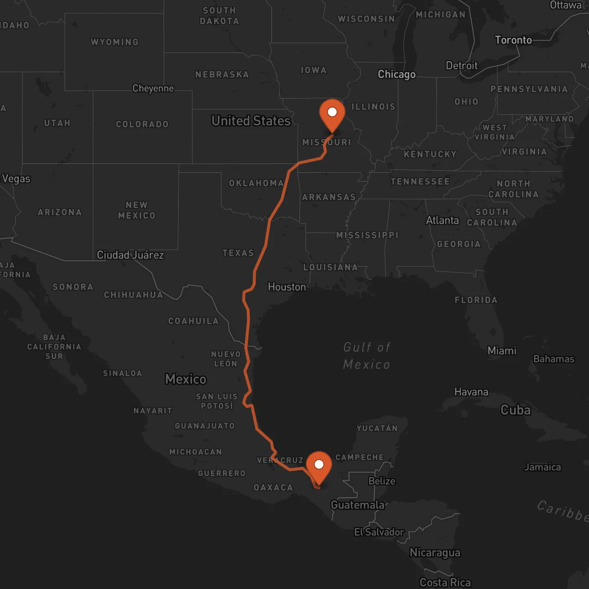 Ruta Tuxtla Gutiérrez - Jefferson City