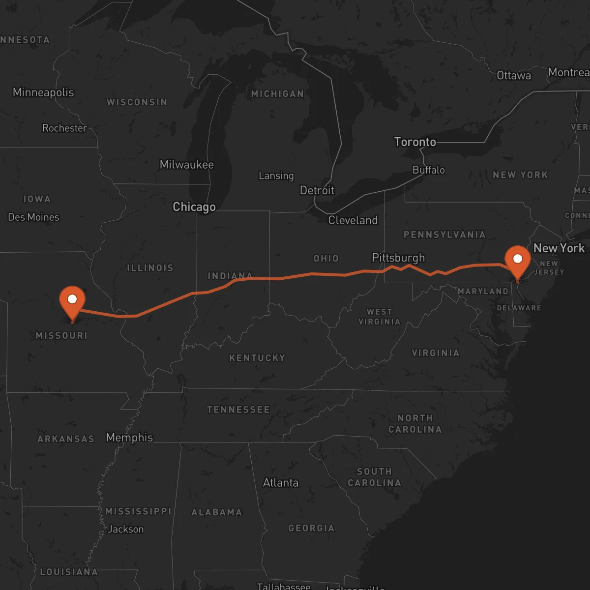 Ruta Wilmington - Jefferson City