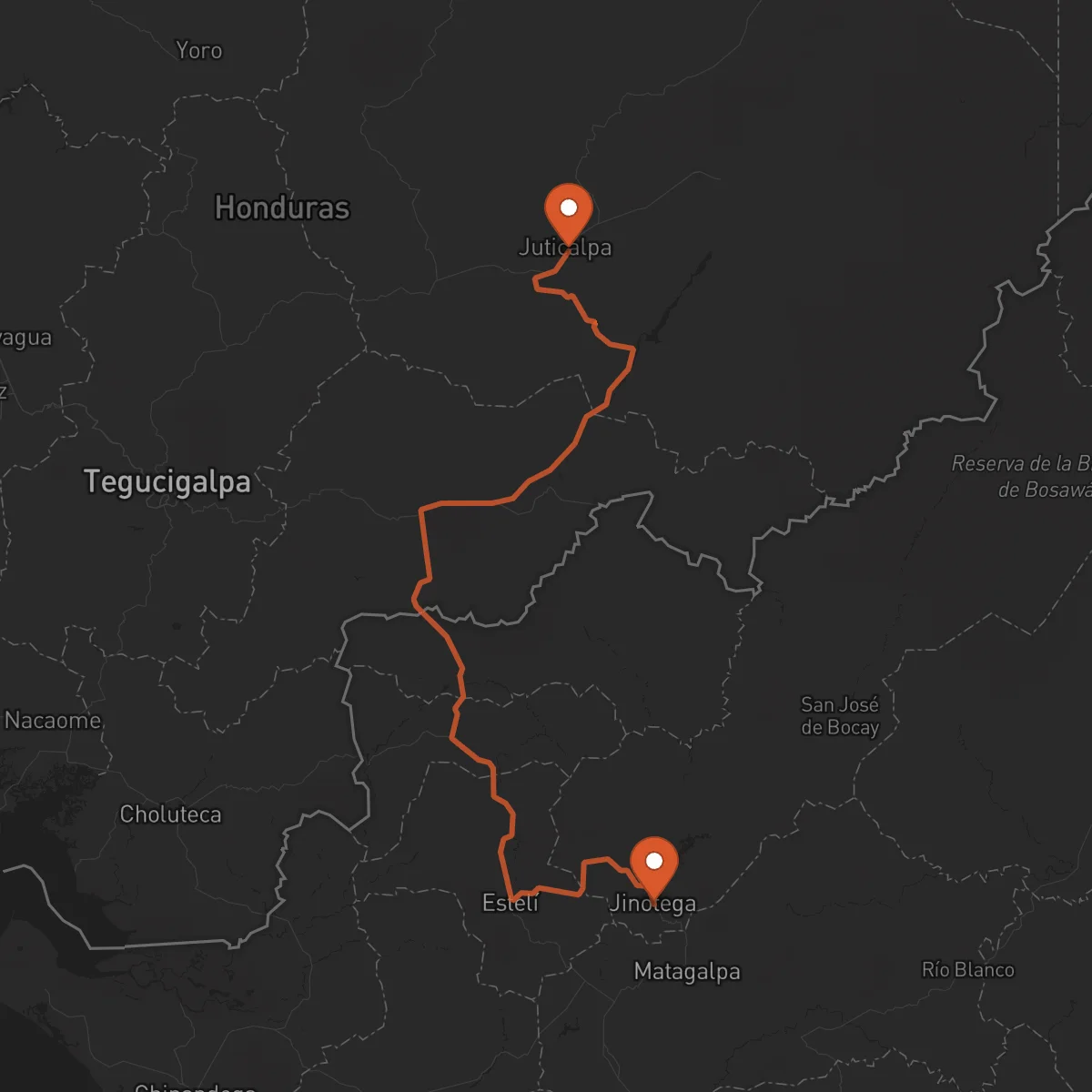Ruta Juticalpa - Jinotega