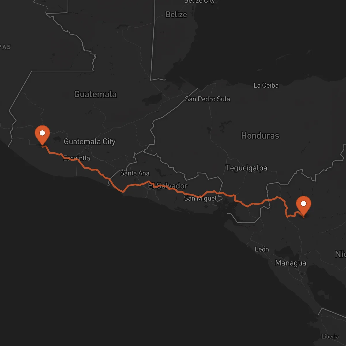 Ruta Mazatenango - Jinotega