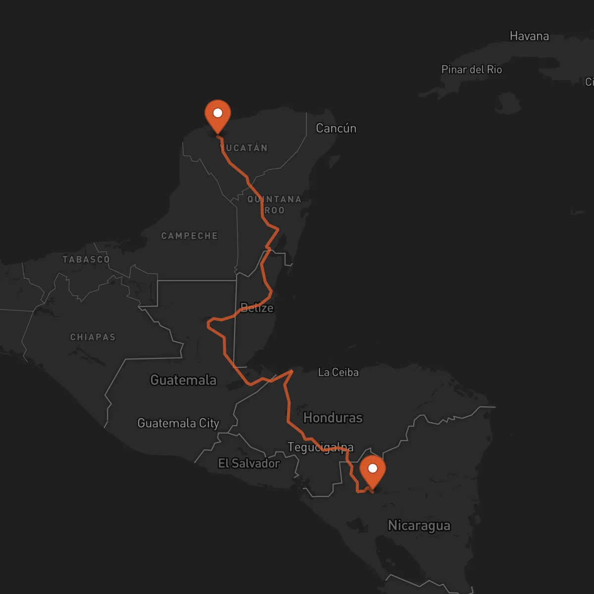 Ruta Jinotega - Mérida
