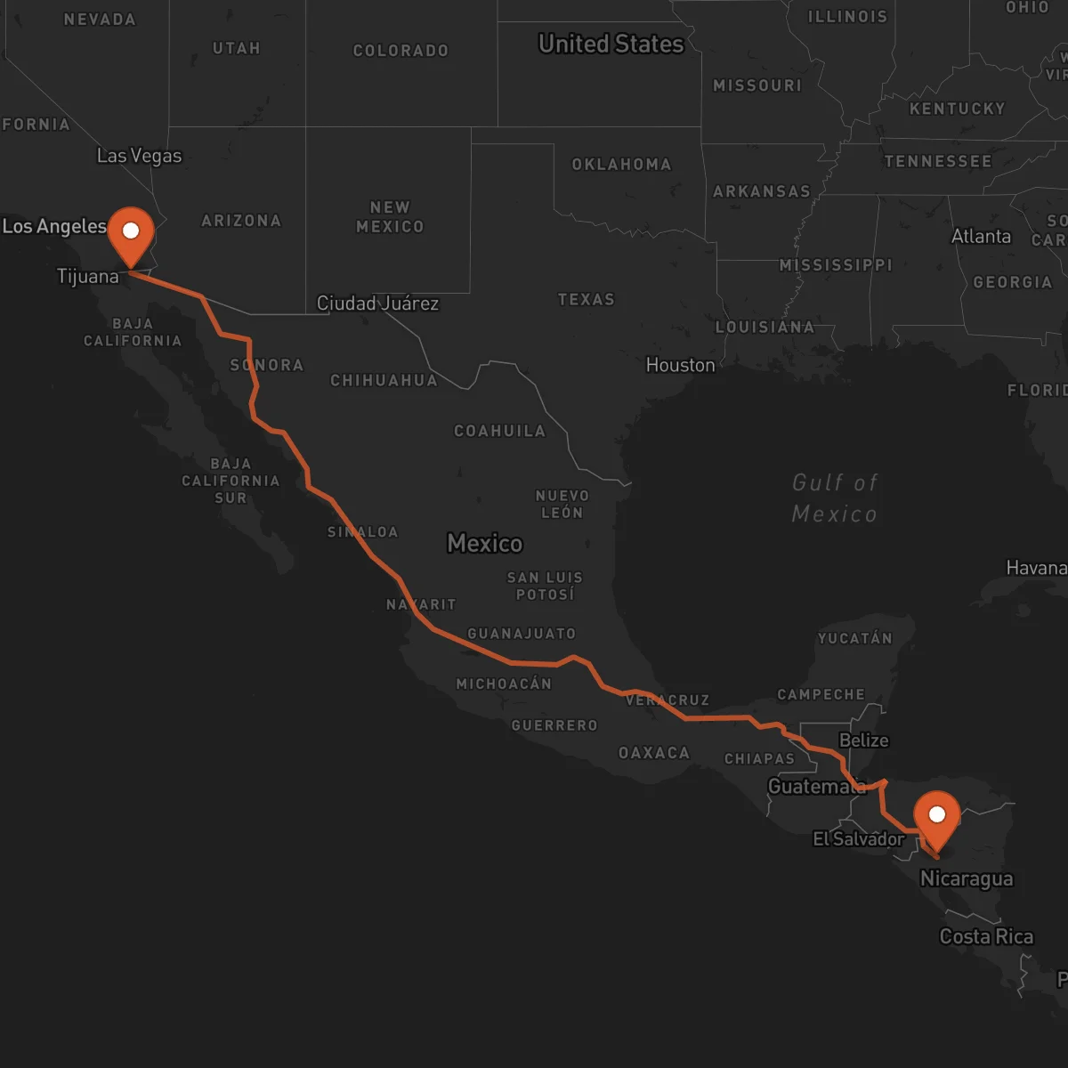 Ruta Jinotega - Mexicali