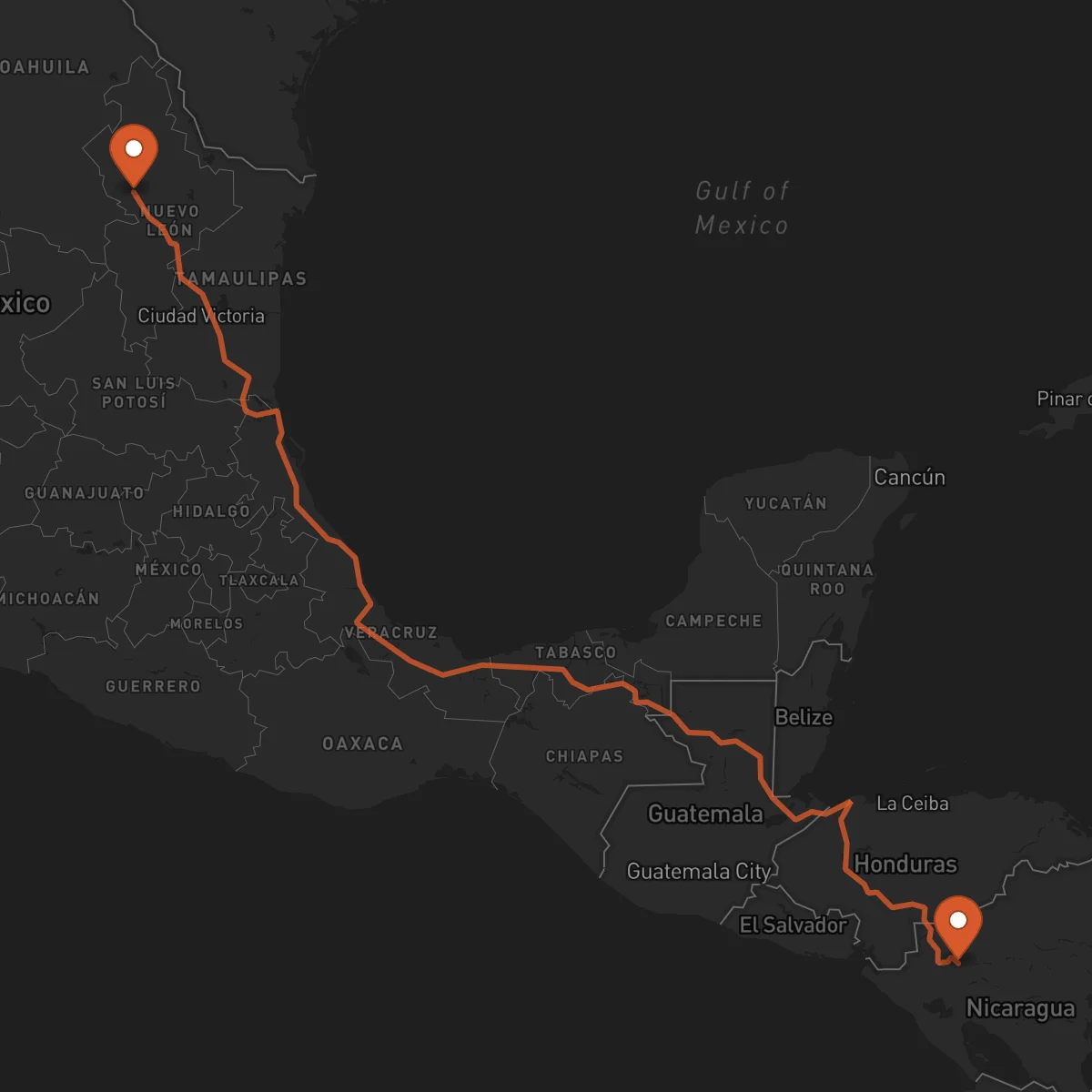 Ruta Monterrey - Jinotega