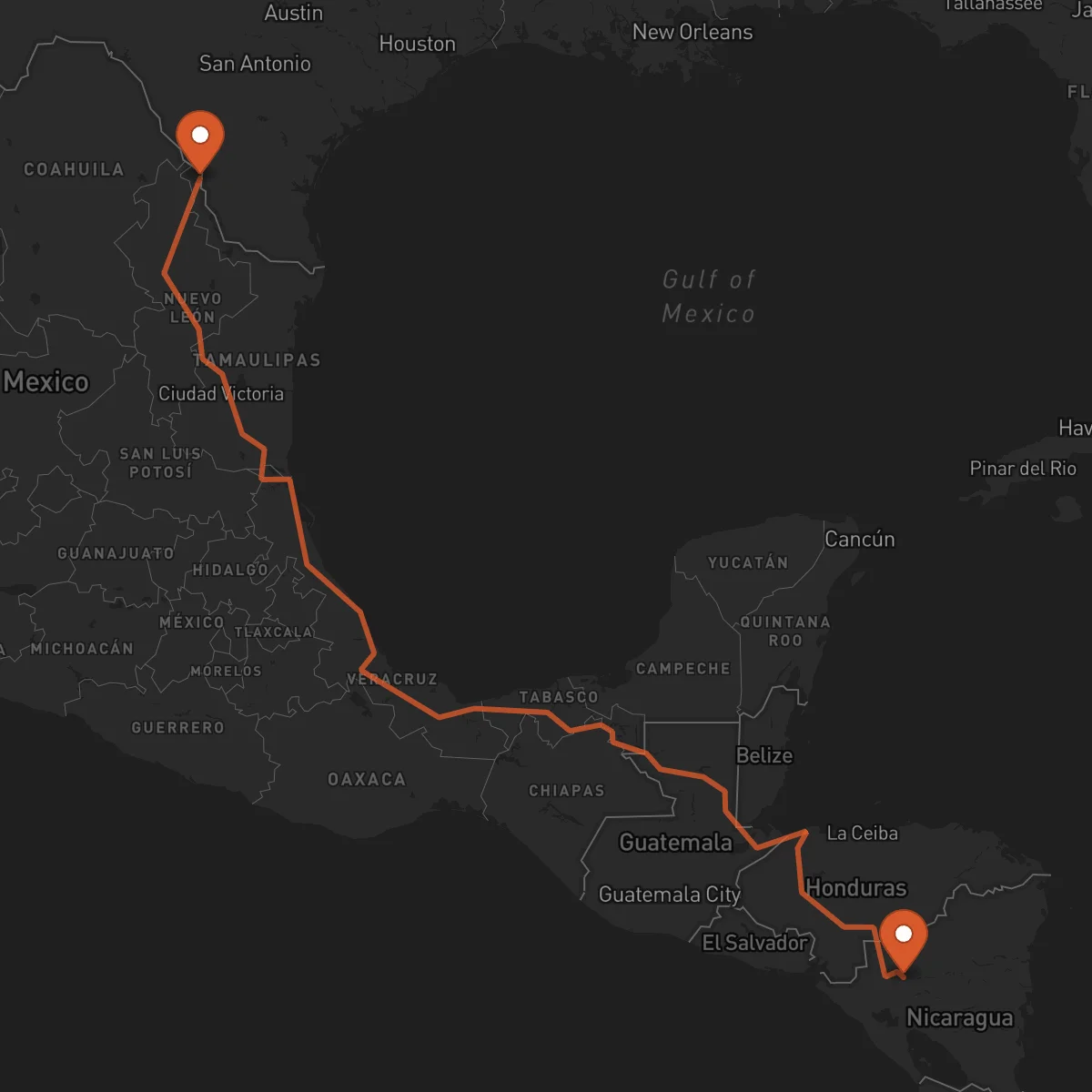 Ruta Nuevo Laredo - Jinotega
