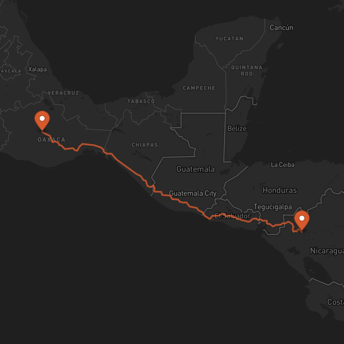 Ruta Jinotega - Oaxaca de Juárez