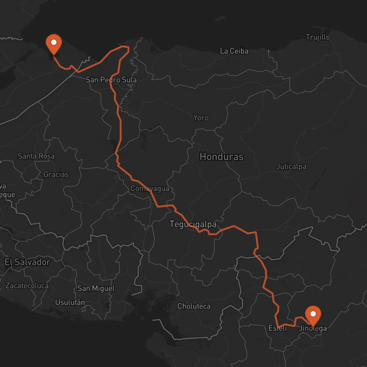 Ruta Jinotega - Puerto Barrios