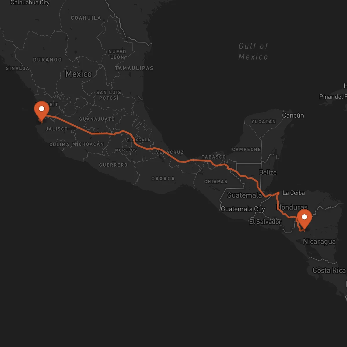 Ruta Jinotega - Puerto Vallarta