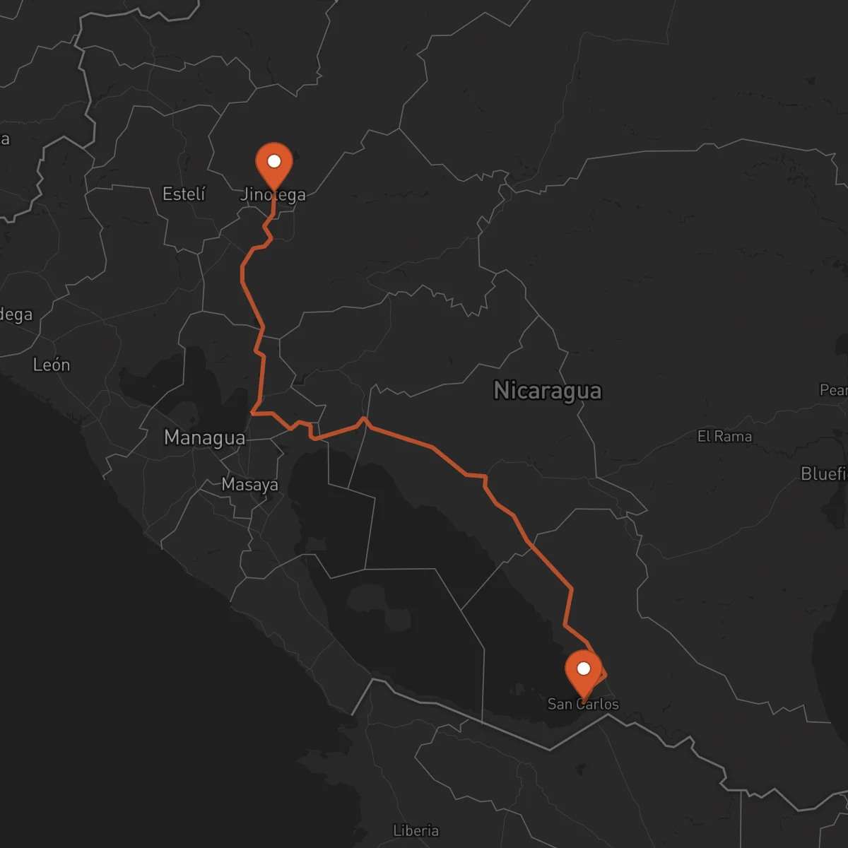Ruta San Carlos - Jinotega