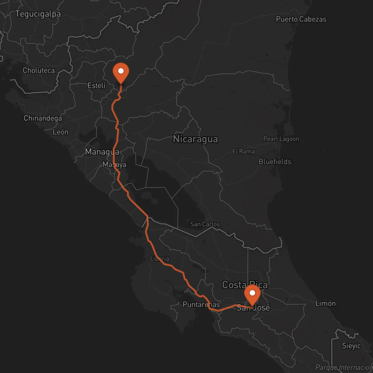 Ruta San José - Jinotega