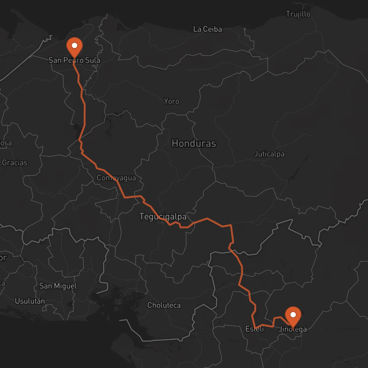 Ruta San Pedro Sula - Jinotega