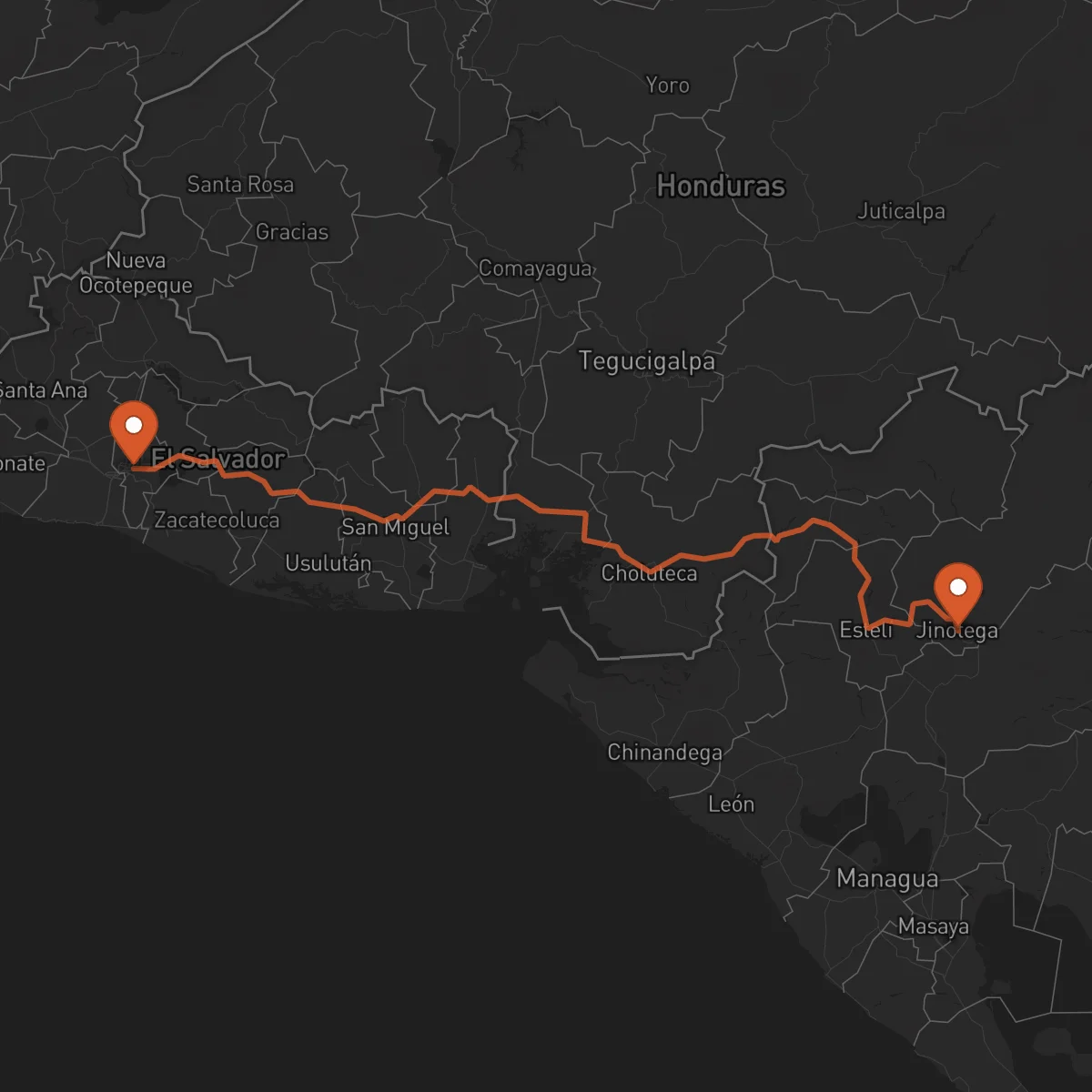 Ruta Jinotega - San Salvador