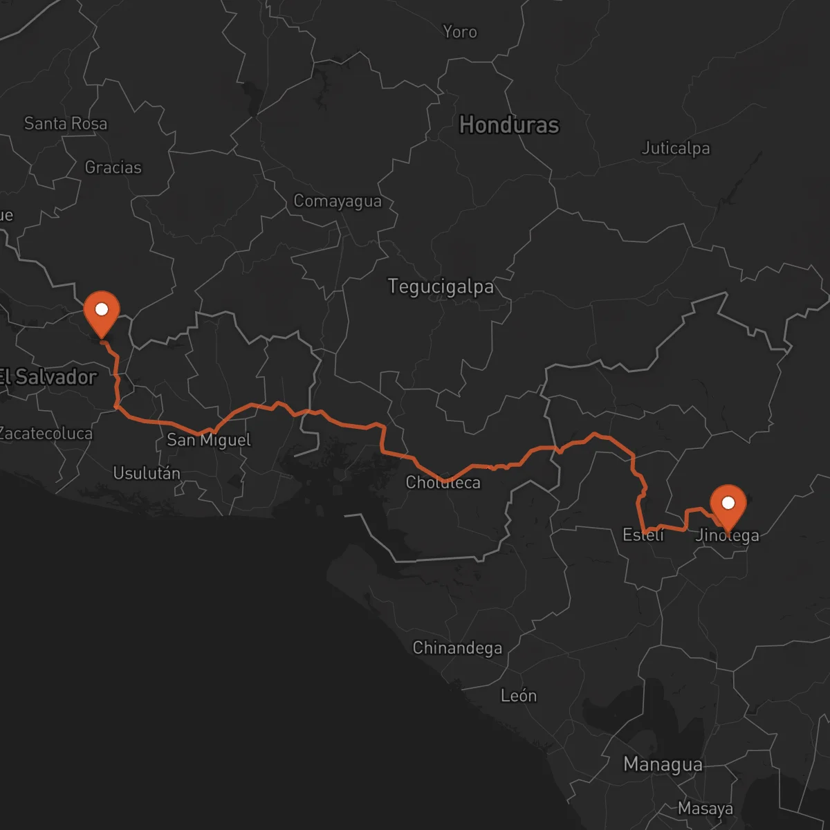 Ruta Sensuntepeque - Jinotega