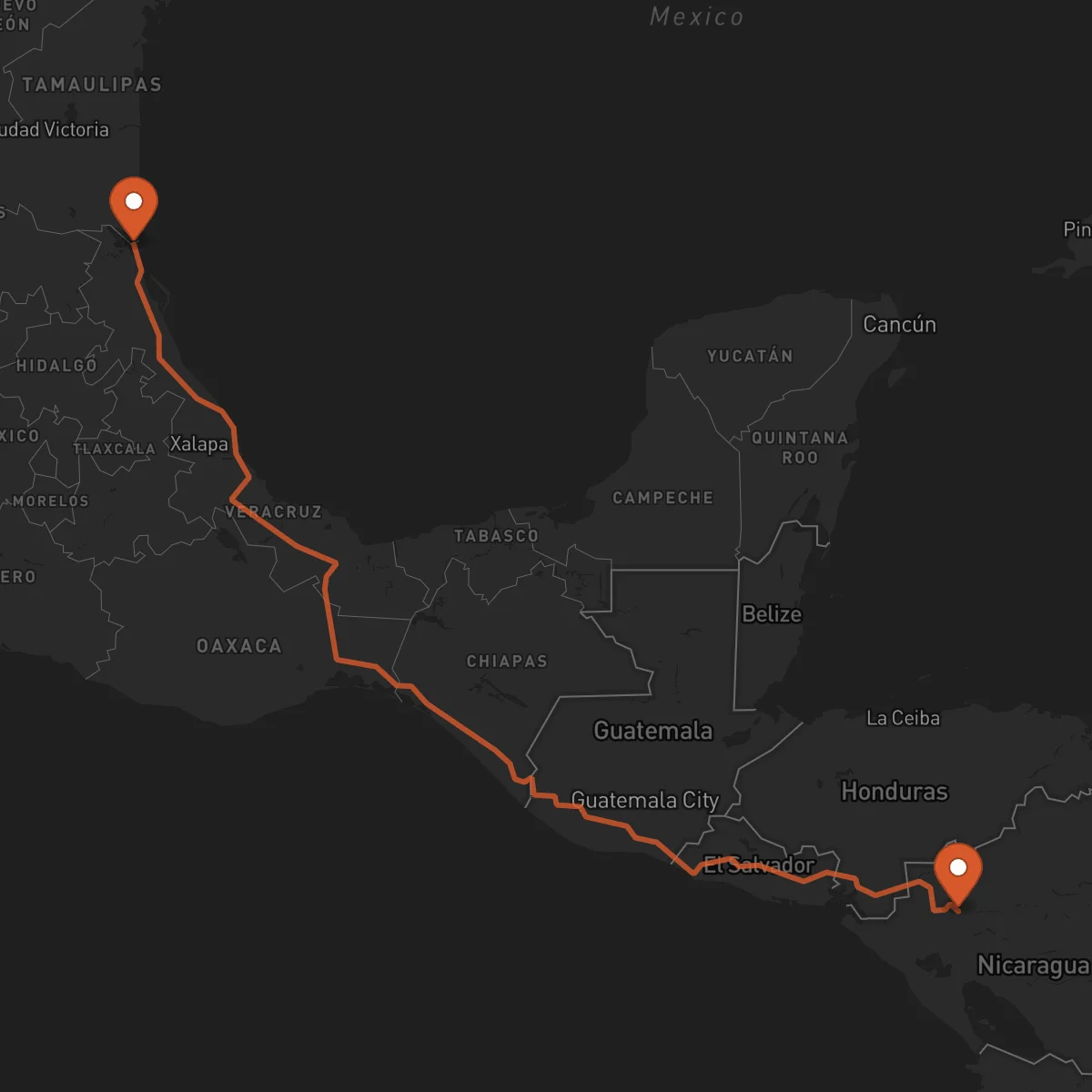 Ruta Tampico - Jinotega