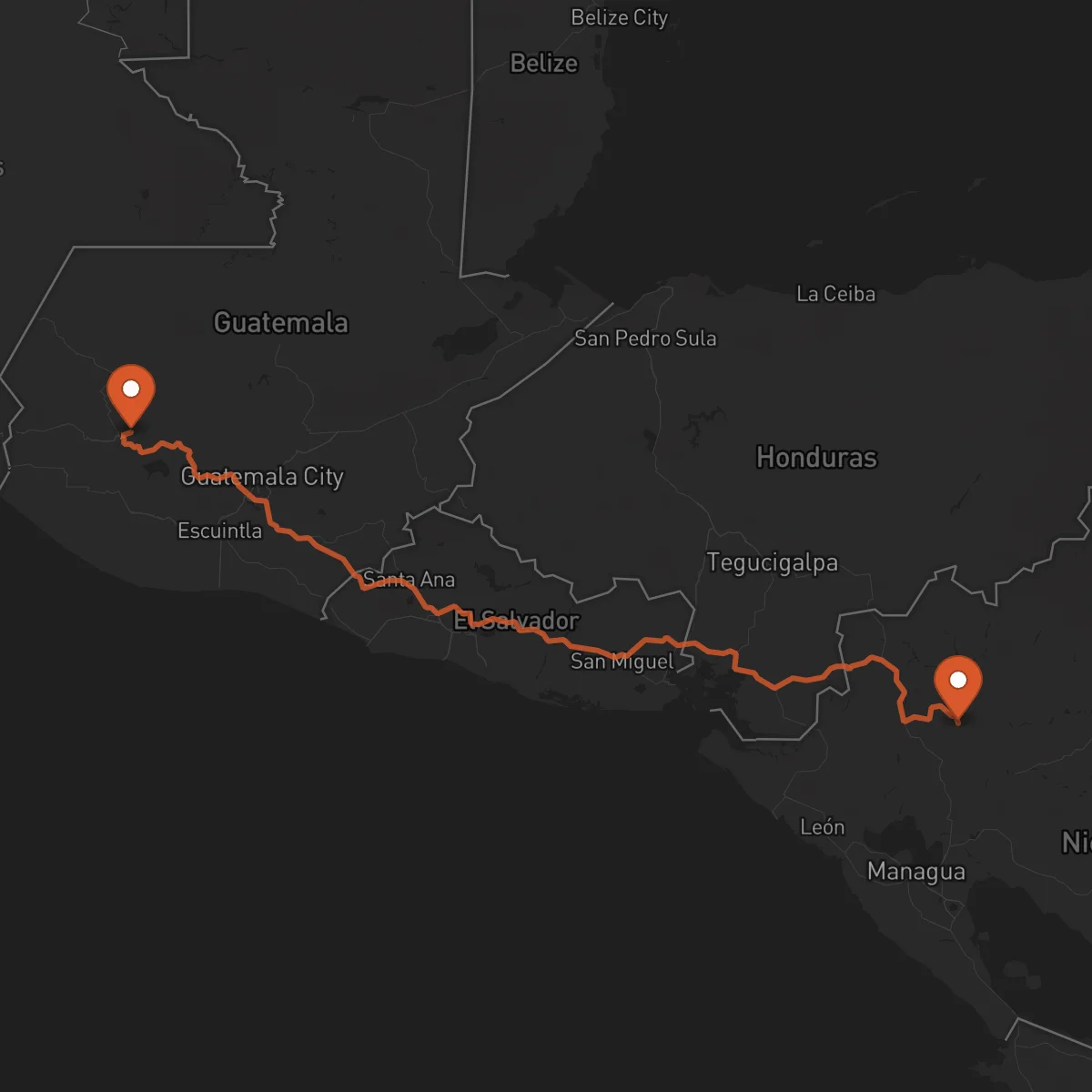 Ruta Jinotega - Totonicapán