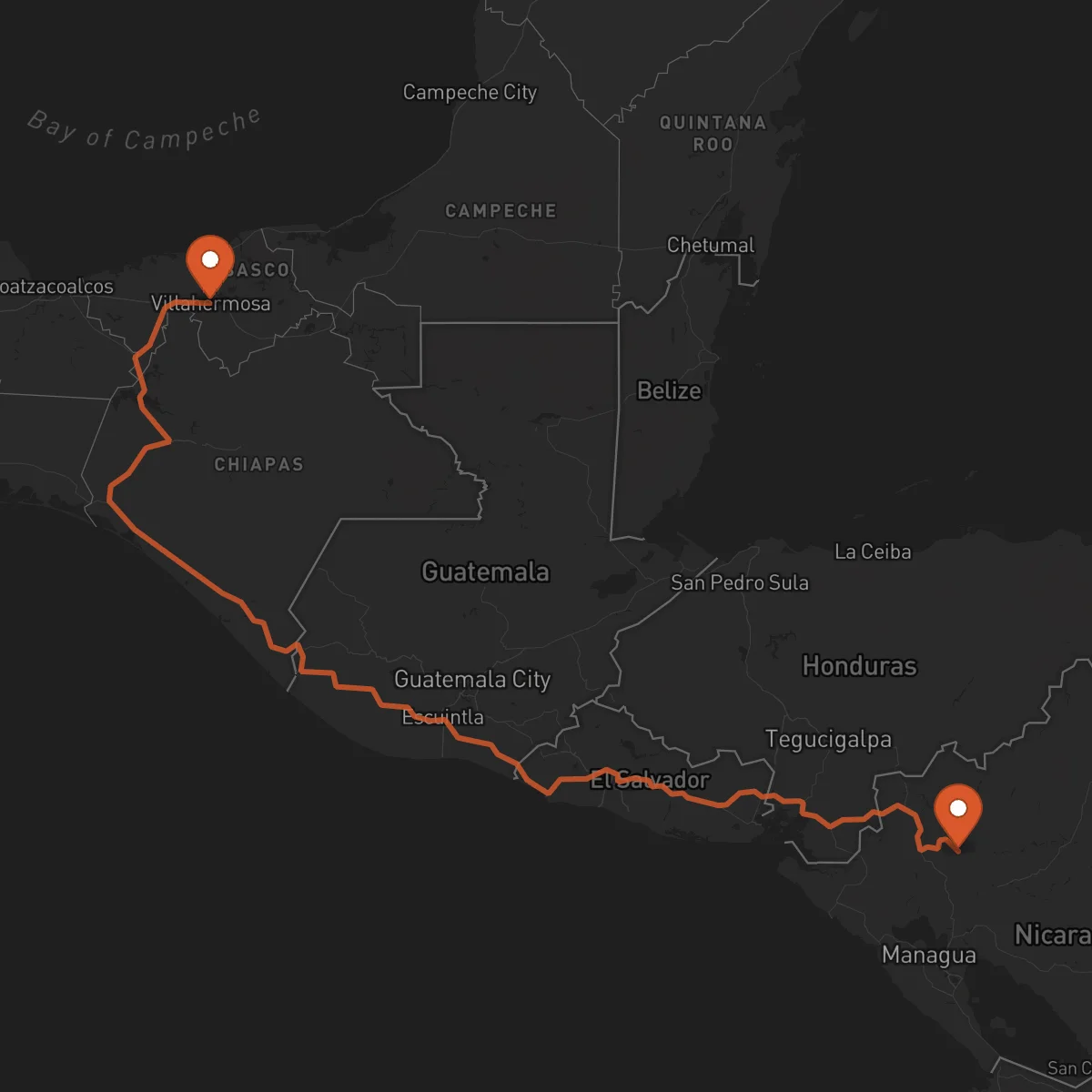 Ruta Jinotega - Villahermosa