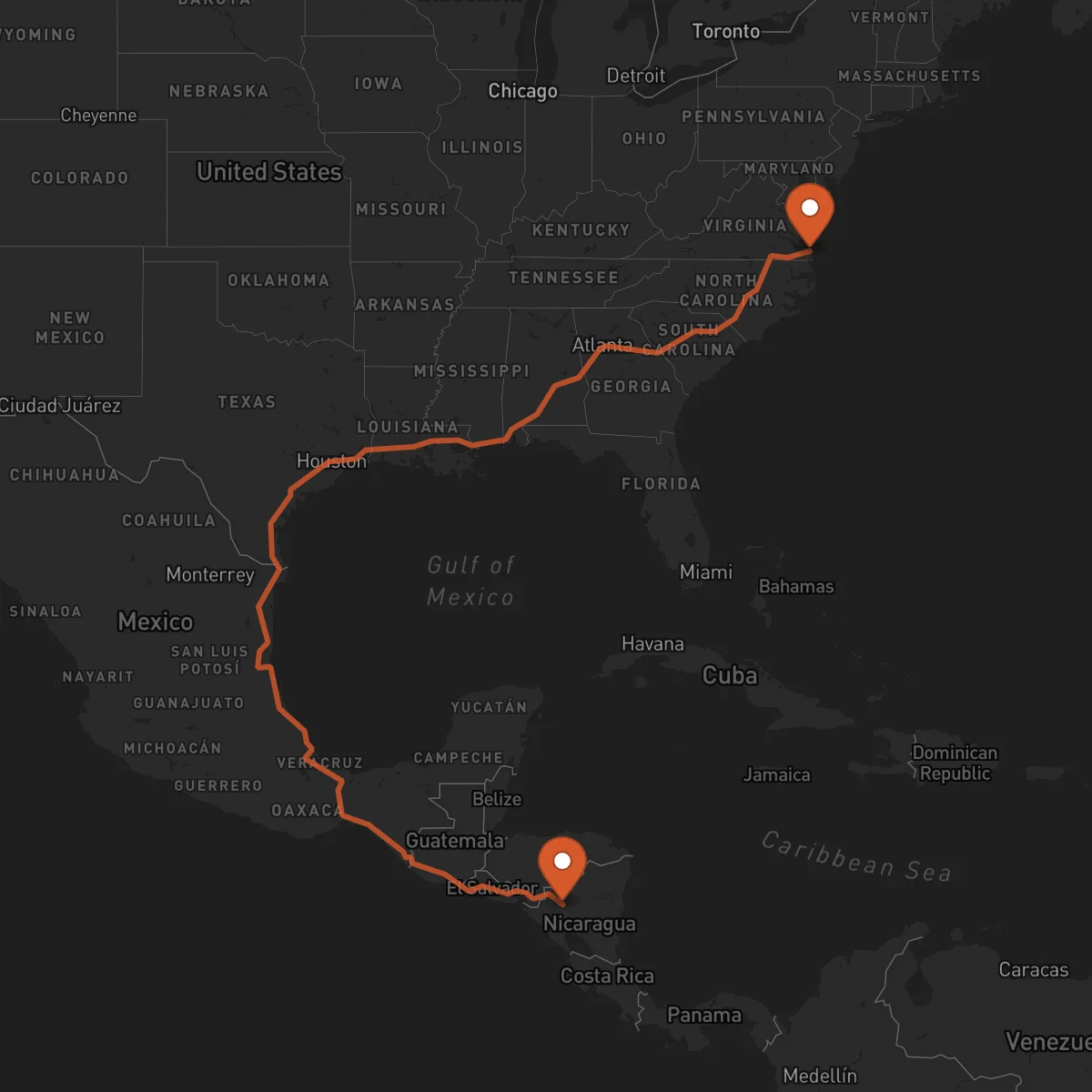 Ruta Jinotega - Virginia Beach