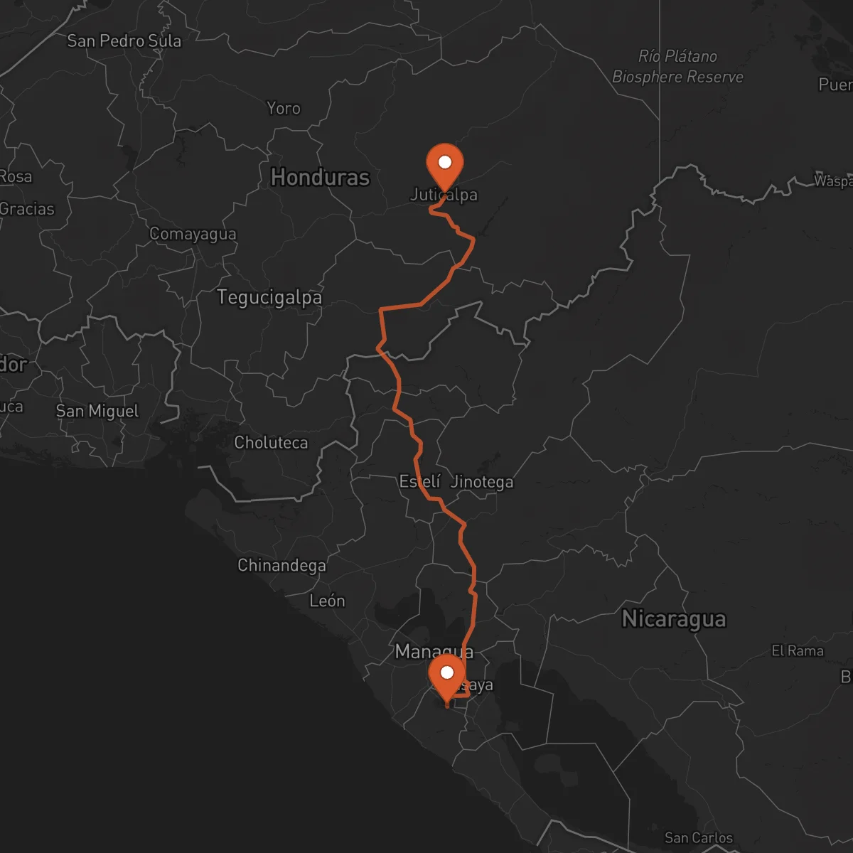 Ruta Jinotepe - Juticalpa