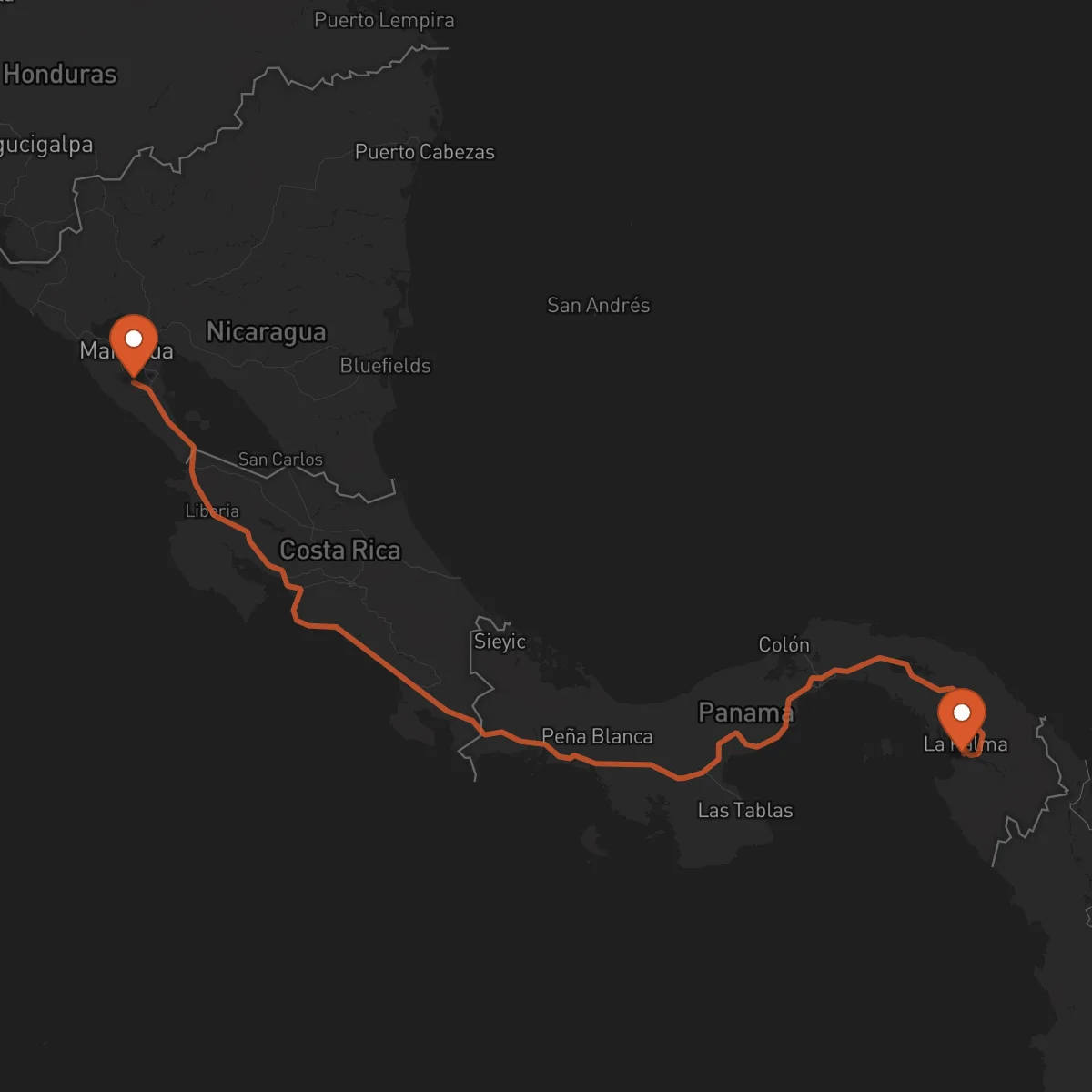 Ruta Jinotepe - La Palma