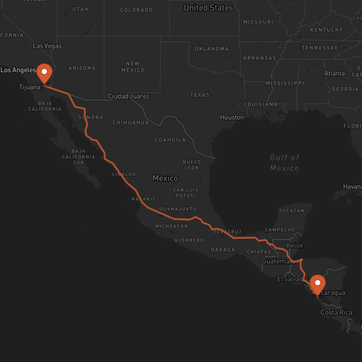 Ruta Mexicali - Jinotepe