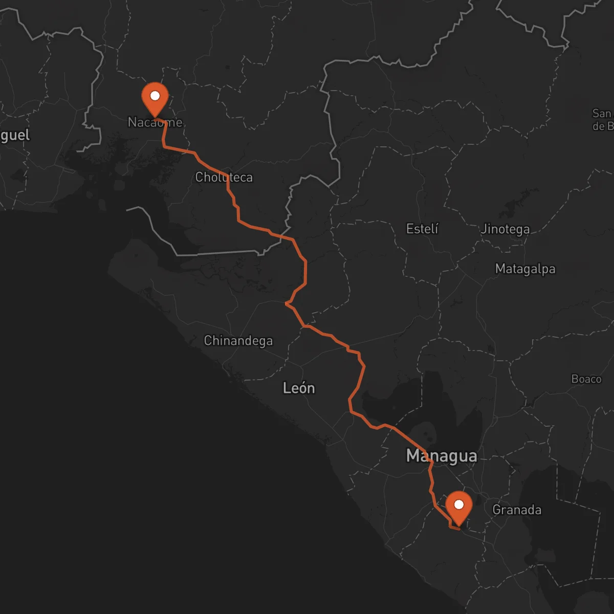 Ruta Nacaome - Jinotepe
