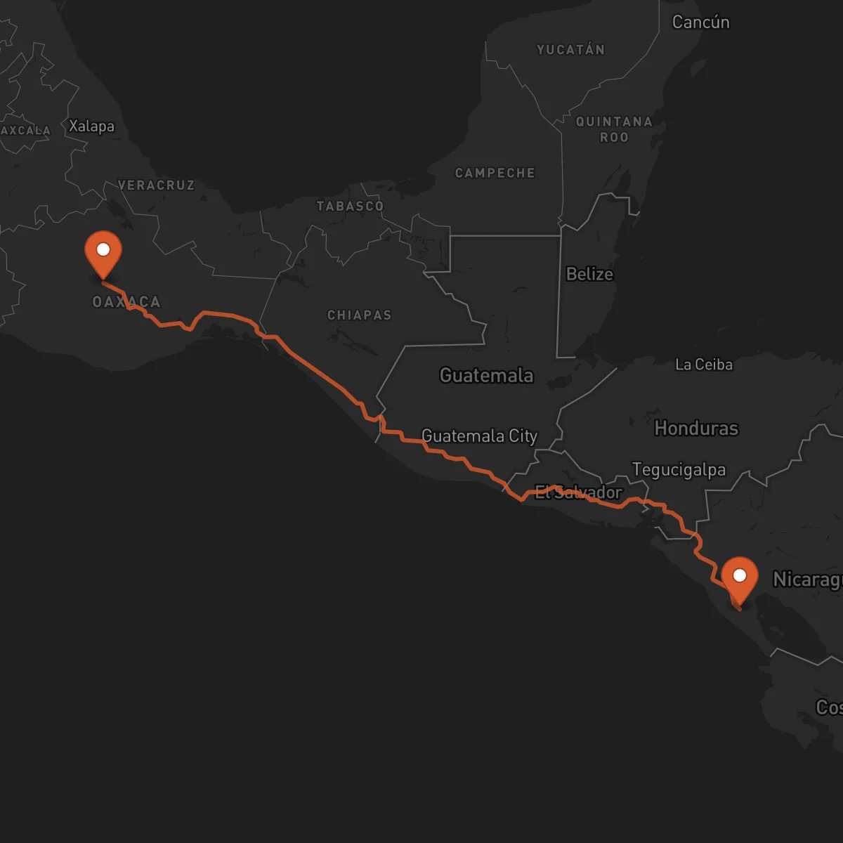 Ruta Jinotepe - Oaxaca de Juárez