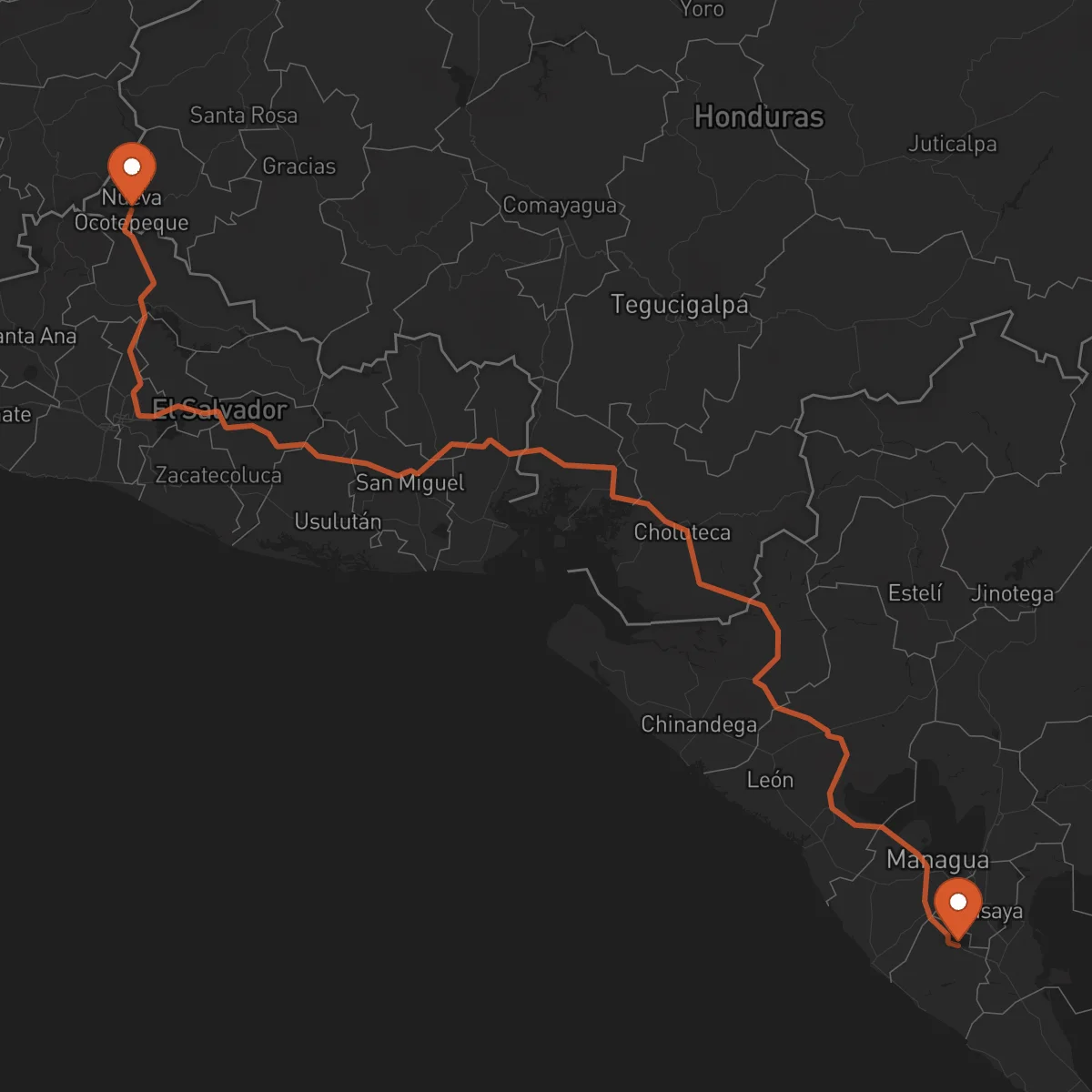 Ruta Ocotepeque - Jinotepe