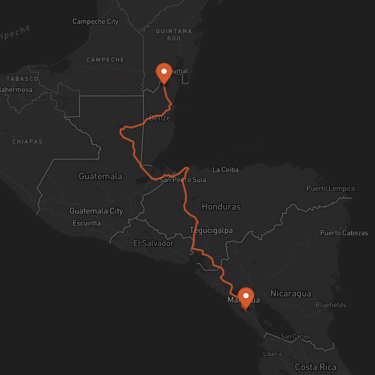 Ruta Orange Walk Town - Jinotepe