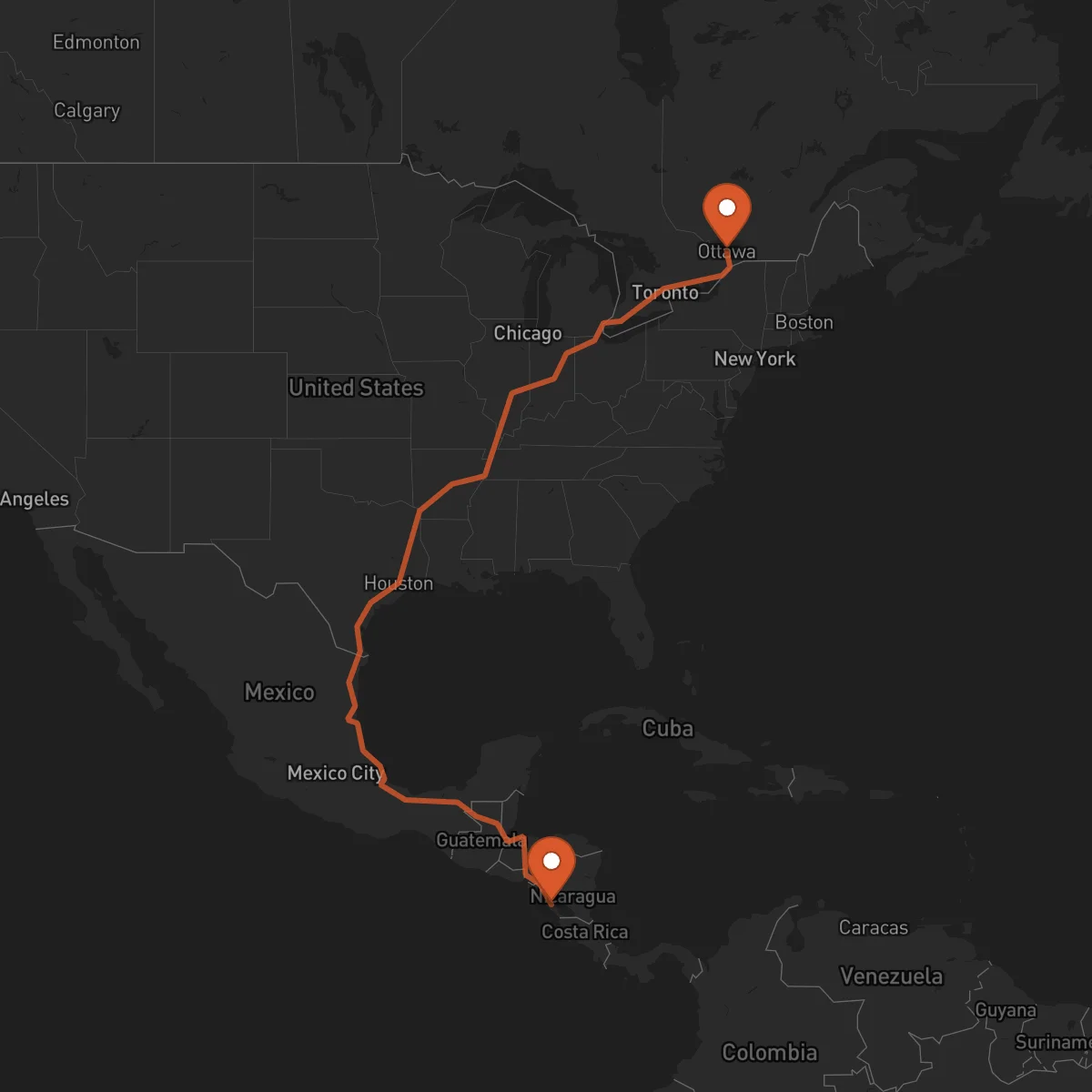Ruta Ottawa - Jinotepe