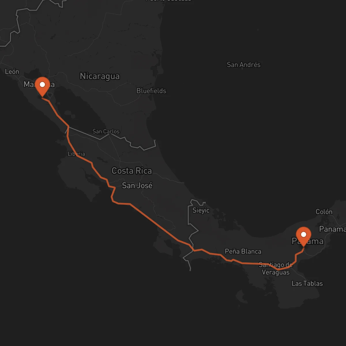 Ruta Penonomé - Jinotepe