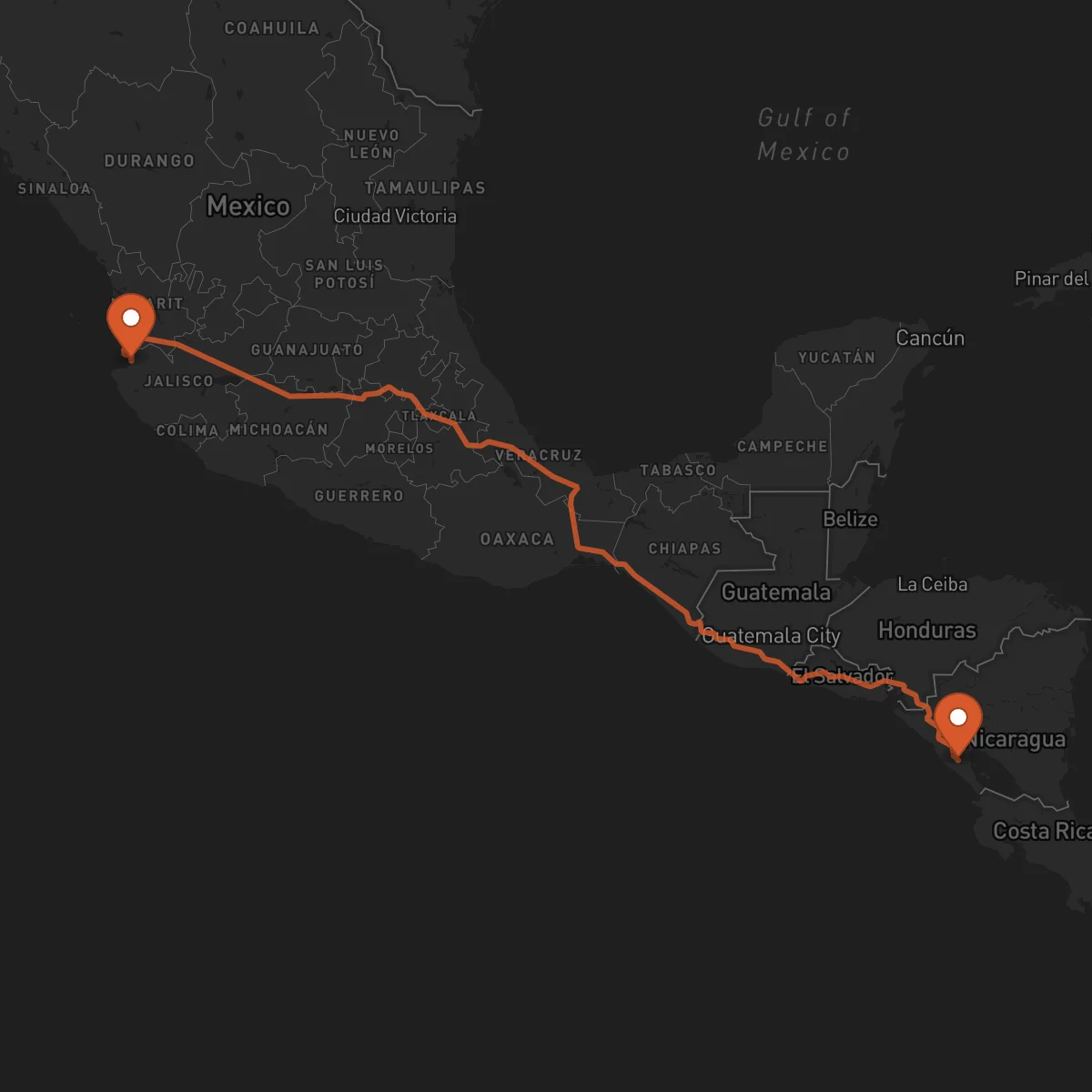 Ruta Puerto Vallarta - Jinotepe